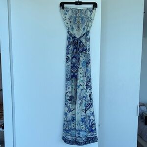 Camilla Blue and White Beaded jumpsuit